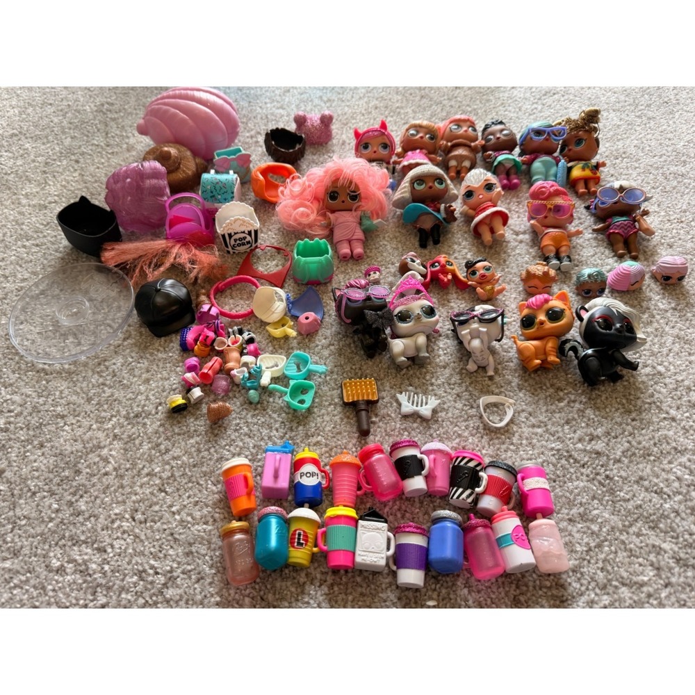 Huge L.O.L. Surprise Doll Lot Tots Pets Lil Sisters Accessories Bottles Clothes